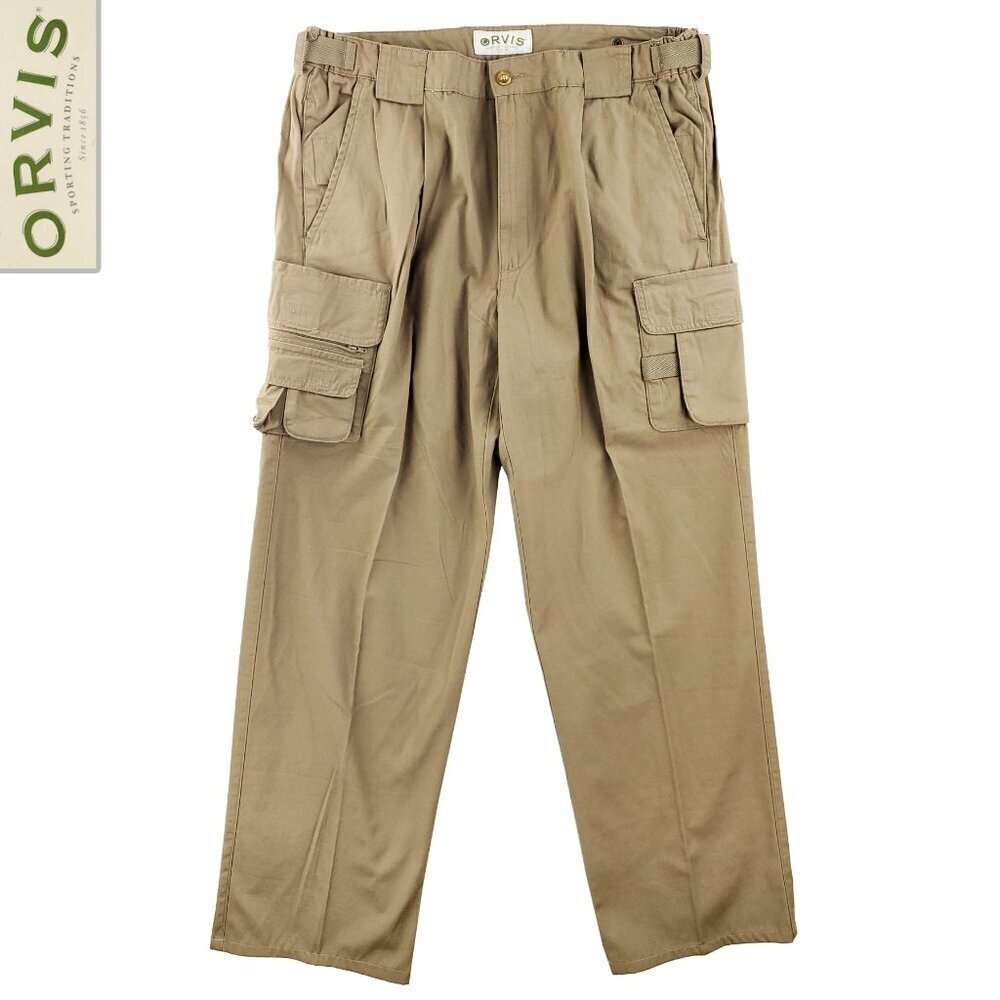 Orvis Vintage Cargo Pants Expedition Pockets Cotton Men "36" Actual 34x29 NWT
